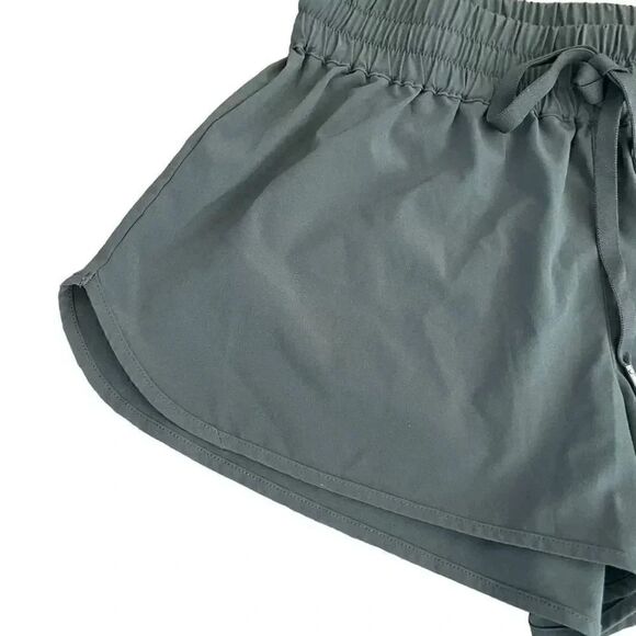 TNA Revolve Olive Green Elastic Waist Sporty Running Mid-Riser’ Shorts SZ XS - Picture 2 of 7